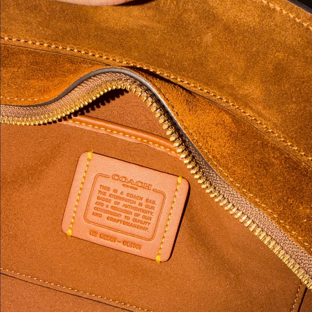 Coach Empire 34 Suede Shoulder Bag Classic Dark Brown Suede LIKE NEW AUTHENTIC ✨ - Picture 7 of 16